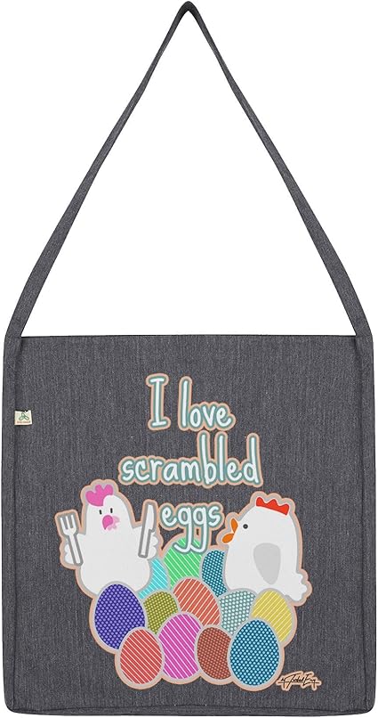Amazon Twisted Envy Funny Quote I Loveスクランブル卵トートバッグ カラー グレー エコバッグ 買い物バッグ