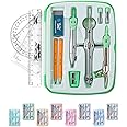 Mr. Pen- Geometry Set, 13 pcs, Mint Green, Compass for Geometry Compass Math, Geometry Kit Set with Shatterproof Storage Box, Math Compass, Geometry Set for School, Protractor and Compass Set