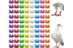 EZEELAI 80 Pcs 8mm Pigeon Leg Bands with 8 Colors Numbered Quail Bird Identification Leg Bands Clip on Baby Poultry Leg Rings for Bantam Finch Dove Lovebird Coturnix Quail Small Birds