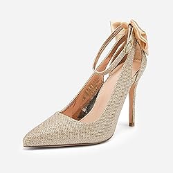Fashare Womens High Heels Bow Tie Stiletto Ankle