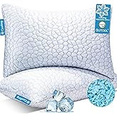 QUTOOL Cooling Pillow for Sleeping, CertiPUR-US Shredded Memory Foam Queen Pillows Set of 2, Cool Pillow for Hot Sleepers Adj