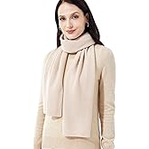 RYYOYY Elegant 100% Cashmere Scarf for Women Luxury Warm Scarves with Apricot