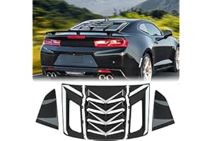 KEWISAUTO Rear and Side Window Louvers for Camaro 16-22, Glossy Black Window Louver Sun Shade Cover GT Lambo Style for Chevrolet Chevy Camaro 2016-2022 Accessories