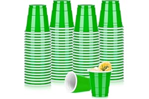 Pineburg 100pack 2oz Christmas Plastic Shot Cups, Green Plastic Shot Glasses, Mini Disposable Cups for Parties NewYear's Valentine's Weddings Party Games & Events Supplies(Green)
