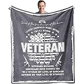 Lviliss Veteran Gifts Throw Blanket 60”x50”, Veterans Day Gift for Men, Him, Hard Head Veterans, Army, Navy, Air Force Veteran Gift Ideas for Fathers Day, Christmas, Birthday