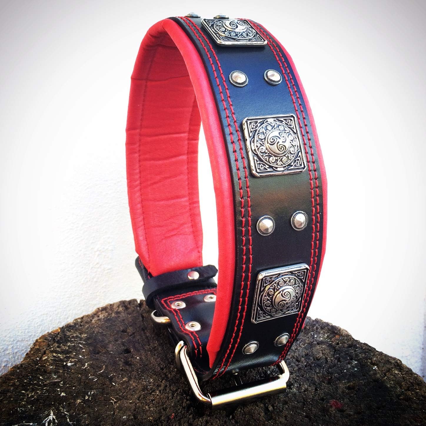 Bestia The Black Eros Collar for Big Dogs. 2.5 inch Wide & Soft Padded