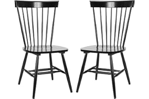 SAFAVIEH Parker Spindle Windsor Set of 2 Dining Chair, 17, Black