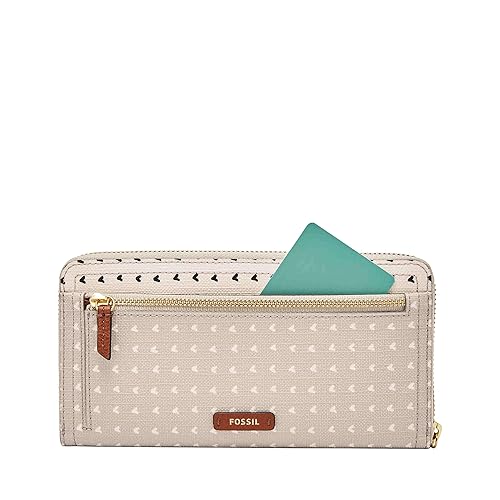 Fossil Women's Logan Leather RFID-Blocking Zip Around Clutch