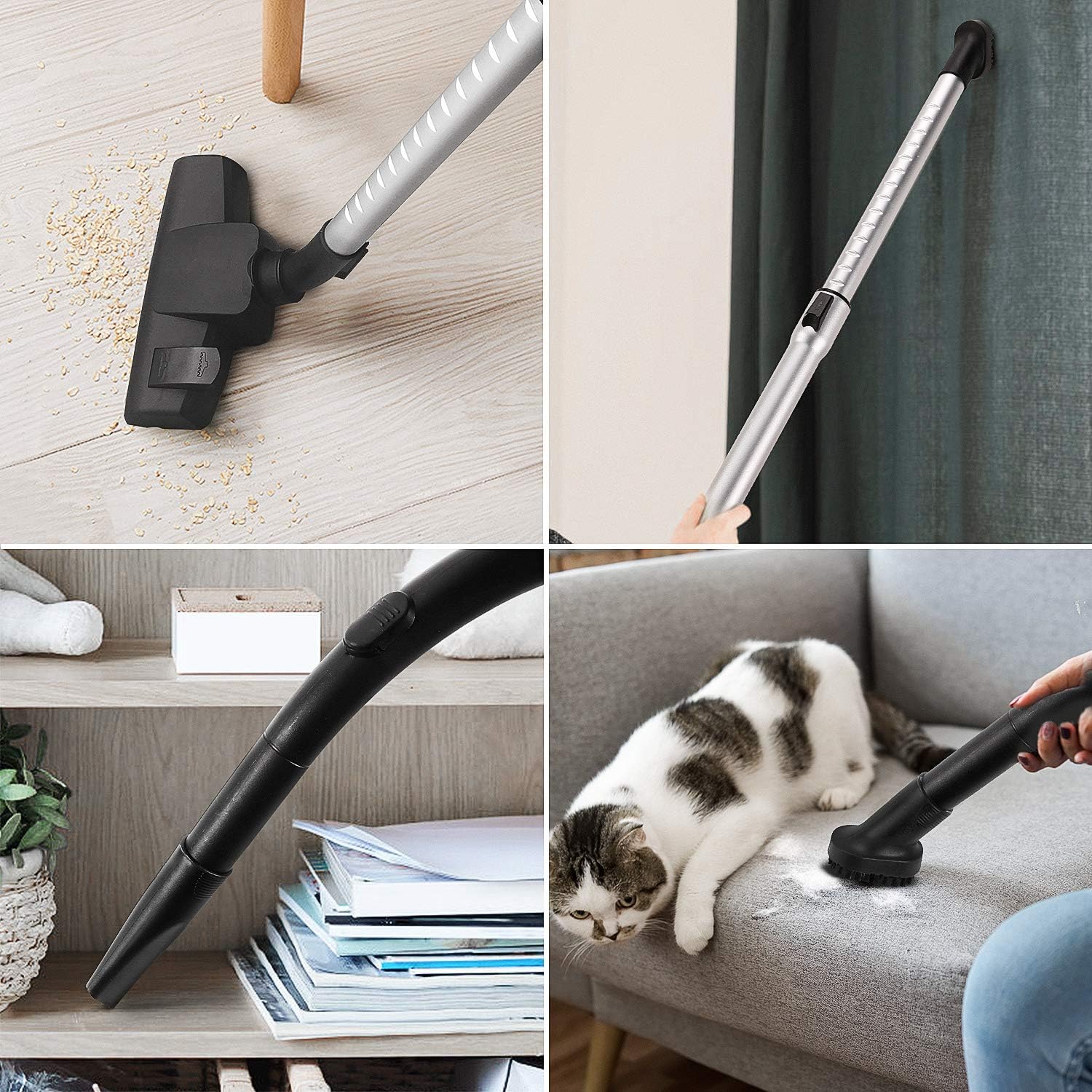 MOOSOO Bagless Canister Vacuum Cleaner, Pet Friendly Lightweight 19Kpa Powerful Vacuum with Cyclone & HEPA Filtration, 1.5L Dust Cup, 2 Cleaning Tool Easy Clean for Hard Floor or Carpet - MS155 -