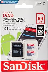 SanDisk Ultra 64GB microSDHC UHS-I Card with Adapter (2-Pack) view 2