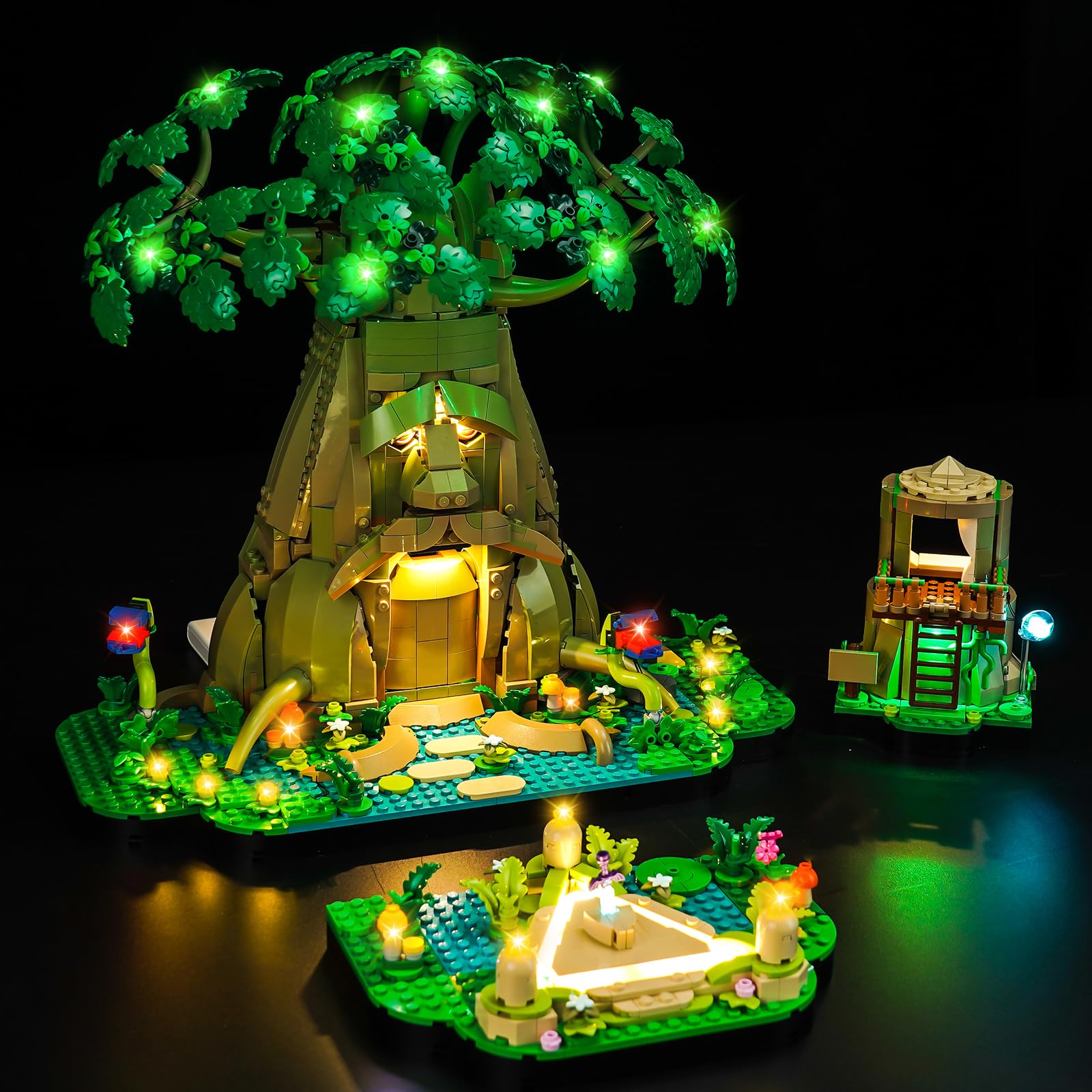 LocoLee Led Light Set Compatible with Lego Great Deku Tree 2-in-1 Led Decoration Lighting Kit Compatible with Lego 77092(Green) Building Blocks Model,Only Lights Set,No Model — image 1