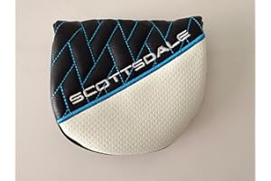 New PING Scottsdale Mallet Blue/Black/White Leather Headcover - Magnet Cover