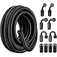 Evil ENERGY 6AN 3/8" Fuel line Hose Fitting Kit Braided Nylon Stainless Steel Oil Gas CPE 16FT Black