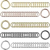 100 Pcs Spring O Rings Round Carabiner Snap Clip, 27MM Zinc Alloy Spring Round Keychain Key Ring Clips, Metal O Ring for Key Chains, Bag, Purse, Handbag and Craft DIY Accessories