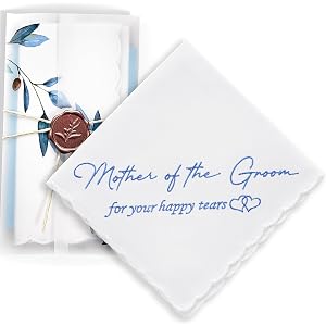 W&F GIFT Something Blue for Bride Wedding Handkerchief Keepsake | Something Blue Wedding Gift, Bridal Keepsake Gift, Happy Te