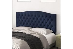 Befurtori Queen Headboard Only, Upholstered Headboard Queen for Adjustable Bed Linen Tufted Queen/Full Size Wall Mounted Headboard with Solid Wood Legs Head Board, Navy Blue