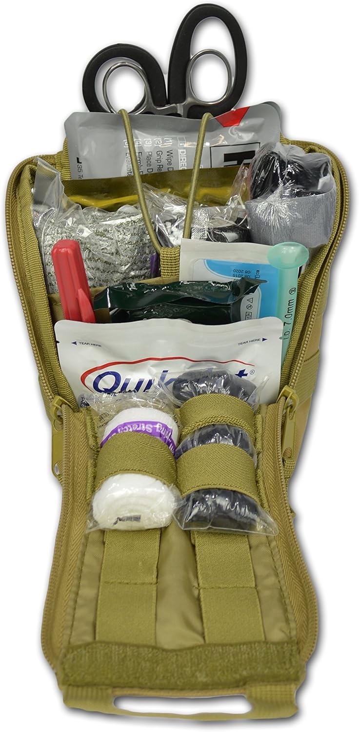 Lightning X Premium IFAK Gunshot Trauma & Bleeding MOLLE Kit w/Entry-Exit Wound Supplies - Black: Health & Personal Care