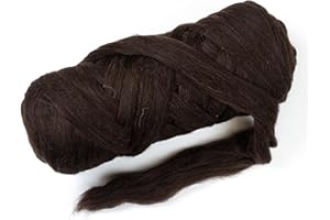 Kondoos Natural Wool Bulk roving Yarn, 2 lb. Best Wool Spinning,Giant arm Knitting, Felting, Chunky Blankets Tapestry thow XXL Plaid un-Dyed. (Dark Brown Chocolate, 2 lb)