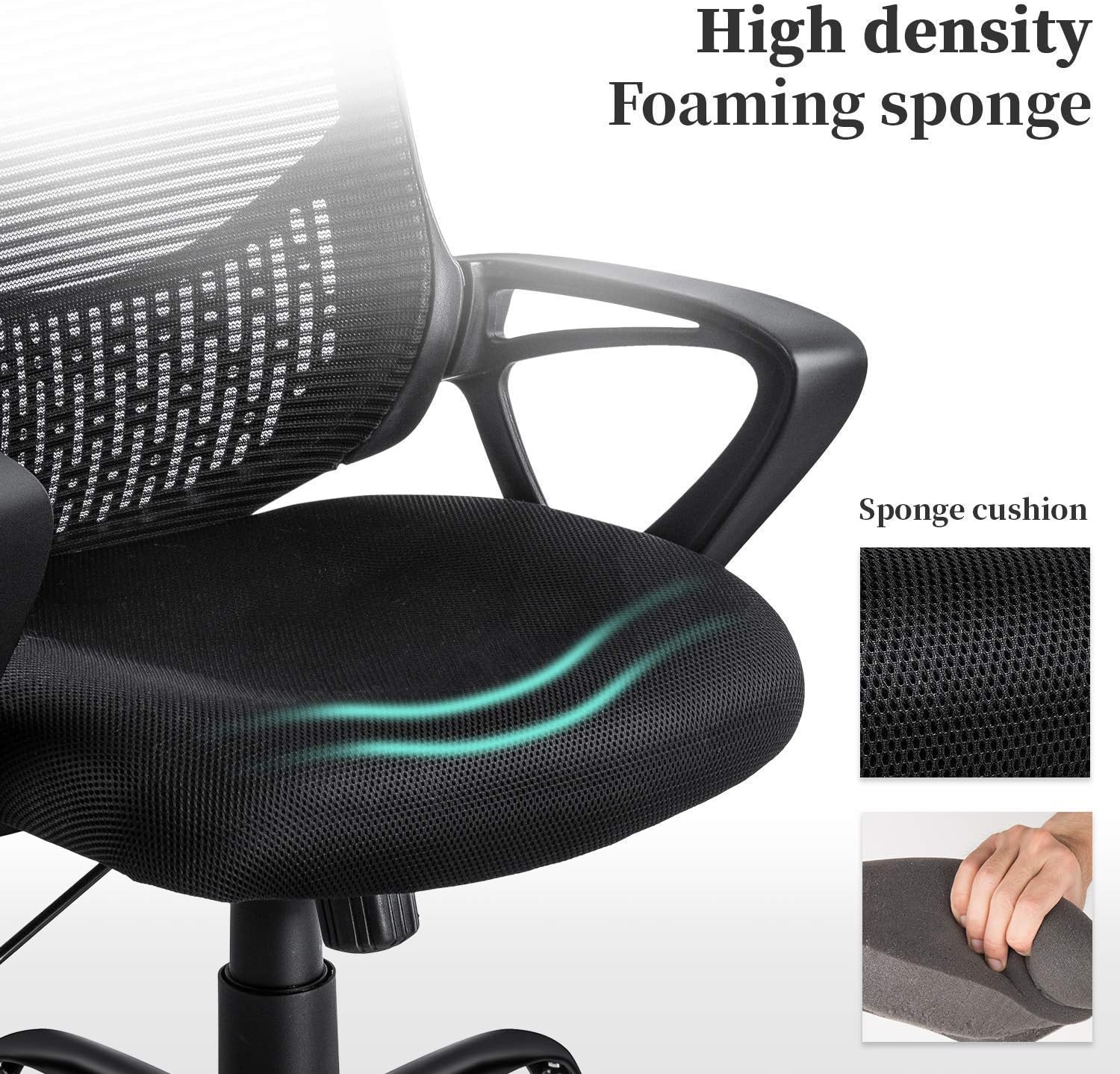 Ergonomic Office Chair Lumbar Support Mesh Chair Computer Desk Task Chair with Armrests: Office Products