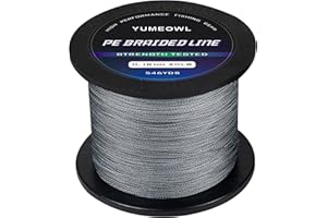 YUMEOWL Thinner Braided Fishing Line, Ultra-Strong Abrasion Resistant Zero Stretch Braided Line, 4&8 Strand