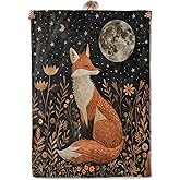 Aonimonis Forest Fox Moon Throw Blanket Gifts for Women Adults Girls, Soft Fuzzy Warm Cozy Flannel Blankets for Bedroom, Travel, Couch, Home Decor 50x60 in