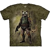 The Mountain Purr-FECT Bounty Hunter Classic Cotton T-Shirt Graphic Tee, Funny Cat Shirt