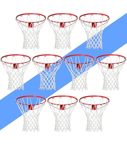 Red De Baloncesto PROGOAL - 12 Bucles | Tamaño Estándar | Nylon Resistente | Antienredos | Interior/Exterior
