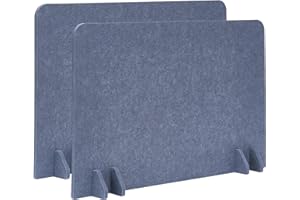Vandebiao Desk Divider Privacy Panel (2 Pack) 24" x 16" - Portable Desk Partition & Dividers for Office, Home Study & School Exams - Focus Enhancing Privacy Shield - Gray