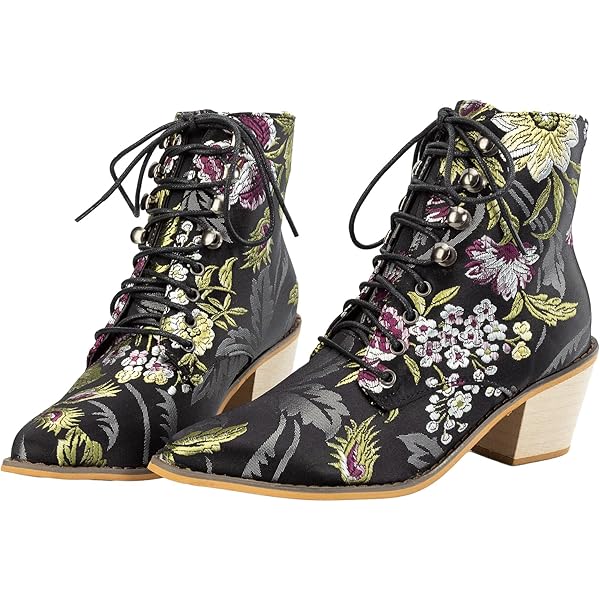 Amazon.com | L'Artiste Haruko Statement Boots Women Leather Floral