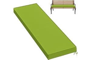 Pakunoda Premium Outdoor Bench Cushions for Patio Furniture 3.5inches Memory Foam Bench Cushion Waterproof Fade Resistant Porch Swing Cushions with Straps 60×18 Inch Grass Green