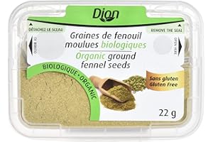 Dion Herbs & Spices/Organic ground fennel seeds / 22g / Convenient stackable packaging/Packed in Canada