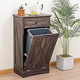 TDLEAYYD 13 Gallons Wooden Tilt Out Trash Cabinet