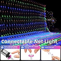 HeKation Christmas Net Lights Outdoor, 200 LED Bush
