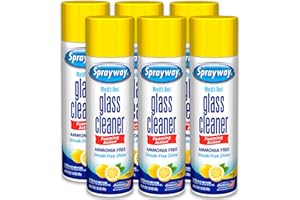 Sprayway Glass Cleaner Lemon Scent Foaming Aerosol Spray, 19oz, Pack of 6 | Ammonia-Free, Streakless, Fast-Acting | Cleans & Polishes Glass Surfaces | Removes Fingerprints, Dust, Dirt, Smoke Film
