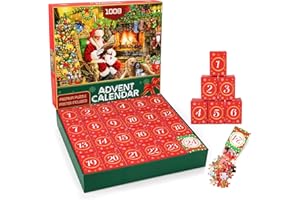 PUZPIICE Puzzle Advent Calendar 2024 - Christmas Jigsaw Puzzle Countdown Calendar for Kids and Adult 24 Boxes 1008 Pieces Puzzles Advent Calendar Countdown to Christmas