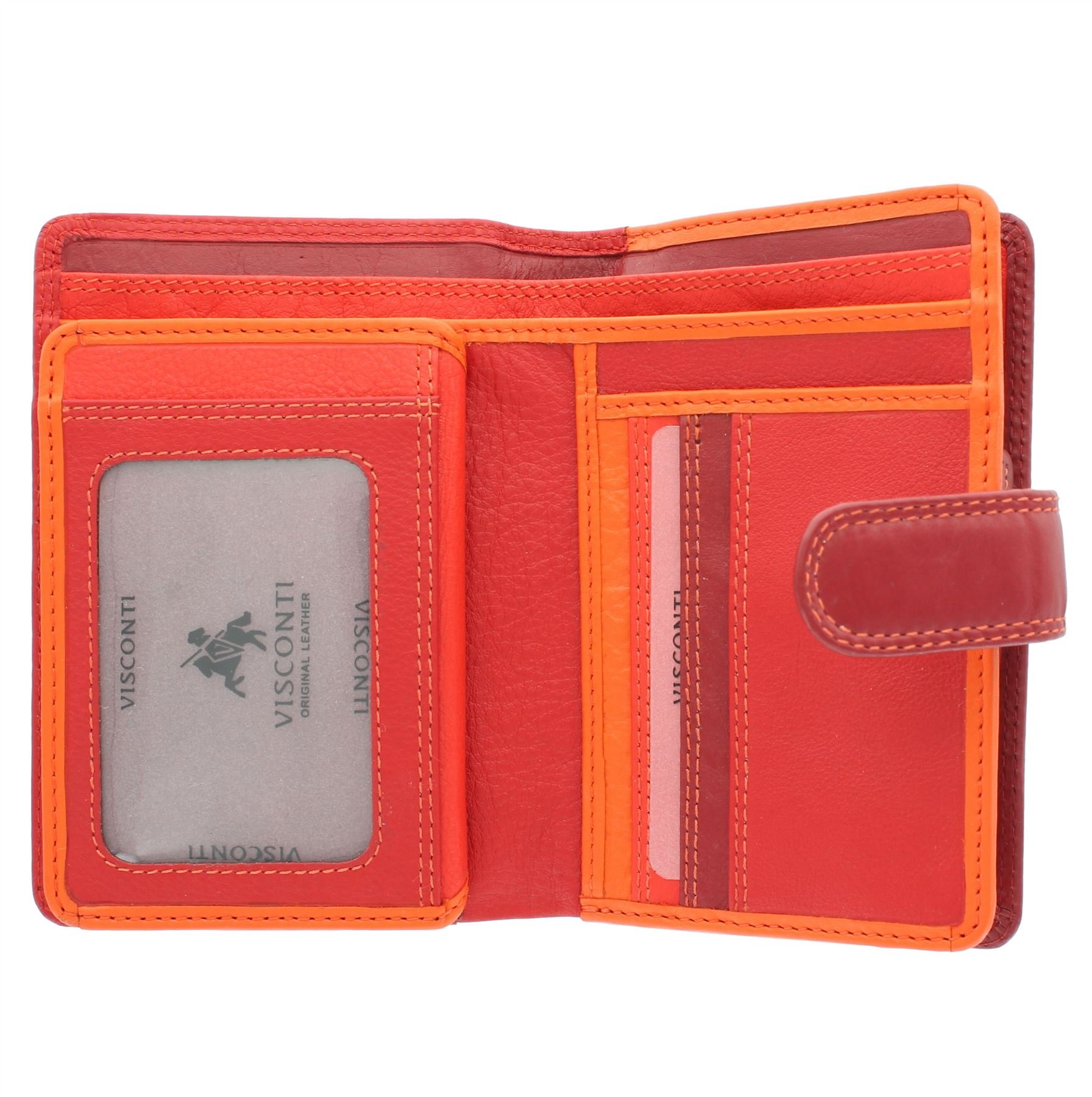 VISCONTI Rainbow Leather Ladies Purse Style RFID Blocking RB51 Red Multi