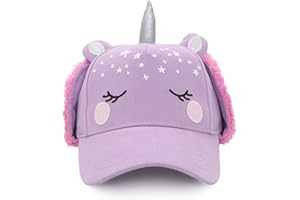 FlapJackKids - 3D Caps with Earflaps - Unicorn - Large - 4-6 Years | Cute Toddler Winter Apparel | Gift for Baby