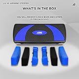 JLL Fitness Large Aerobic Step Platform 81x31x20cm Three Heights Blue view 5