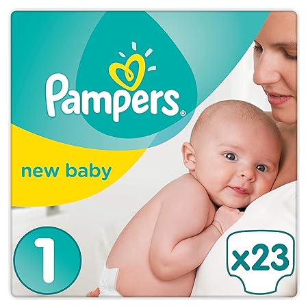 Pampers Premium Protection Baby Windeln, Gr.1 Newborn (2-5 kg), Tragepack, 4er Pack (4 x 23 Stück)