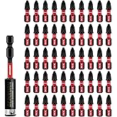 Geinxurn Impact Tough #2 Phillips 1 in. Insert Driver Bits,50Pack PH2 Screwdriver Bits Set with 1Pcs Impact Bit Holder,Bulk