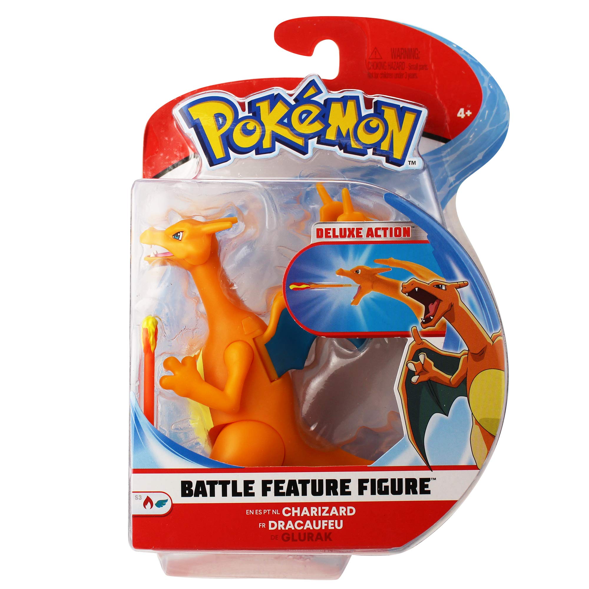 Pokémon 95132 Pokemon 4.5 Inch Battle Feature Figure-Charizard