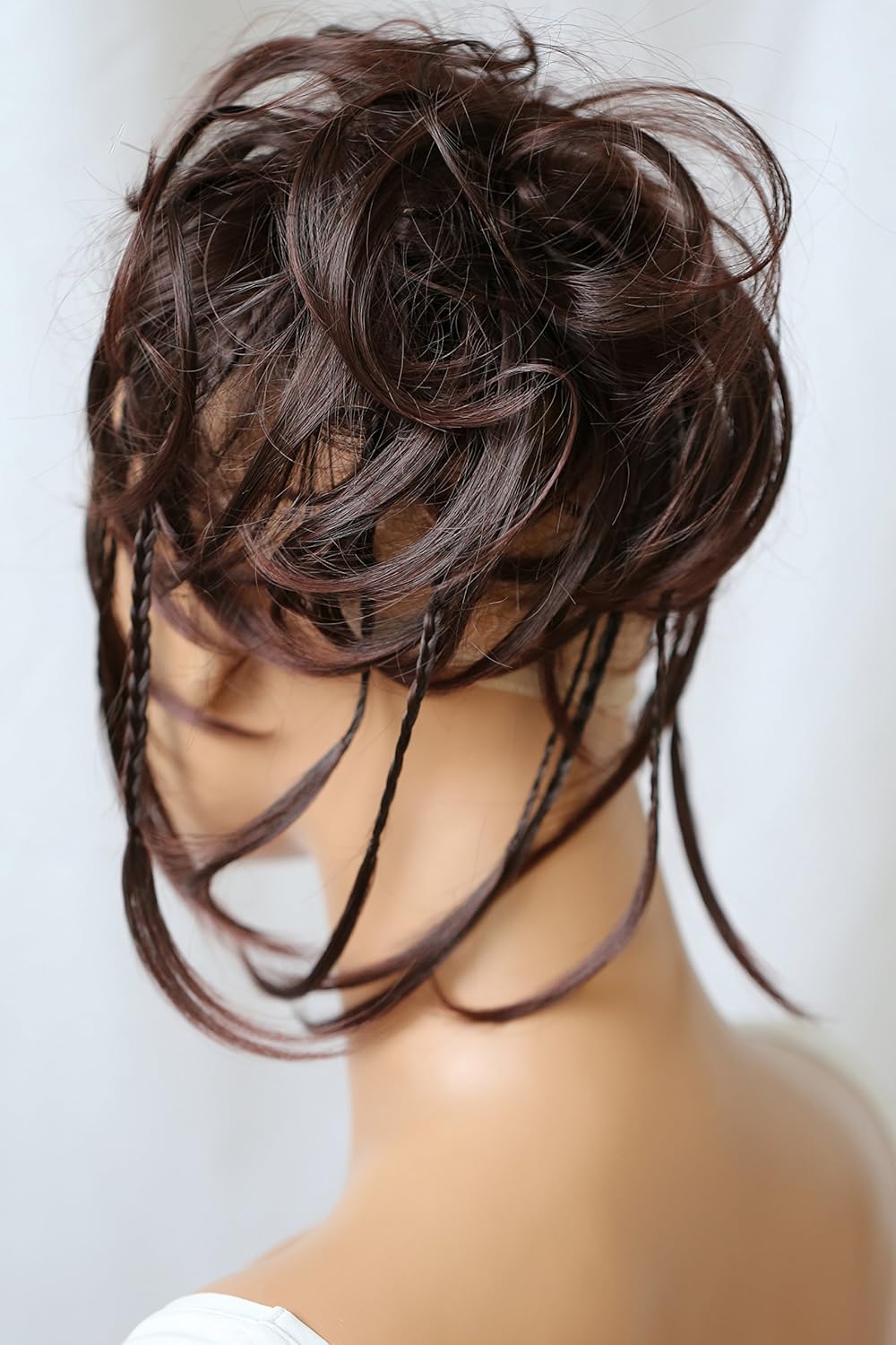 CAISHA XXL Scrunchie Messy Bun Hairpiece Braided Updo Slightly Wavy Voluminous Dark Brown G7D, dark brown #2T33 G7D, Petite - Image 3