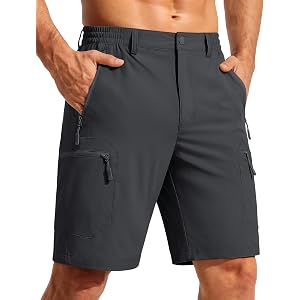 TACVASEN Men's Hiking Cargo Shorts 10" Quick Dry Lightweight Work Fishing | 5 Zipper Pockets,Water Resistant,Stretch,Casual,G