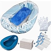 Bedpan Set with 30 Disposable Liners, Super Absorbent Pads and Gloves - Pack 30 Count - Bed Pan for Elderly Women Females Bed