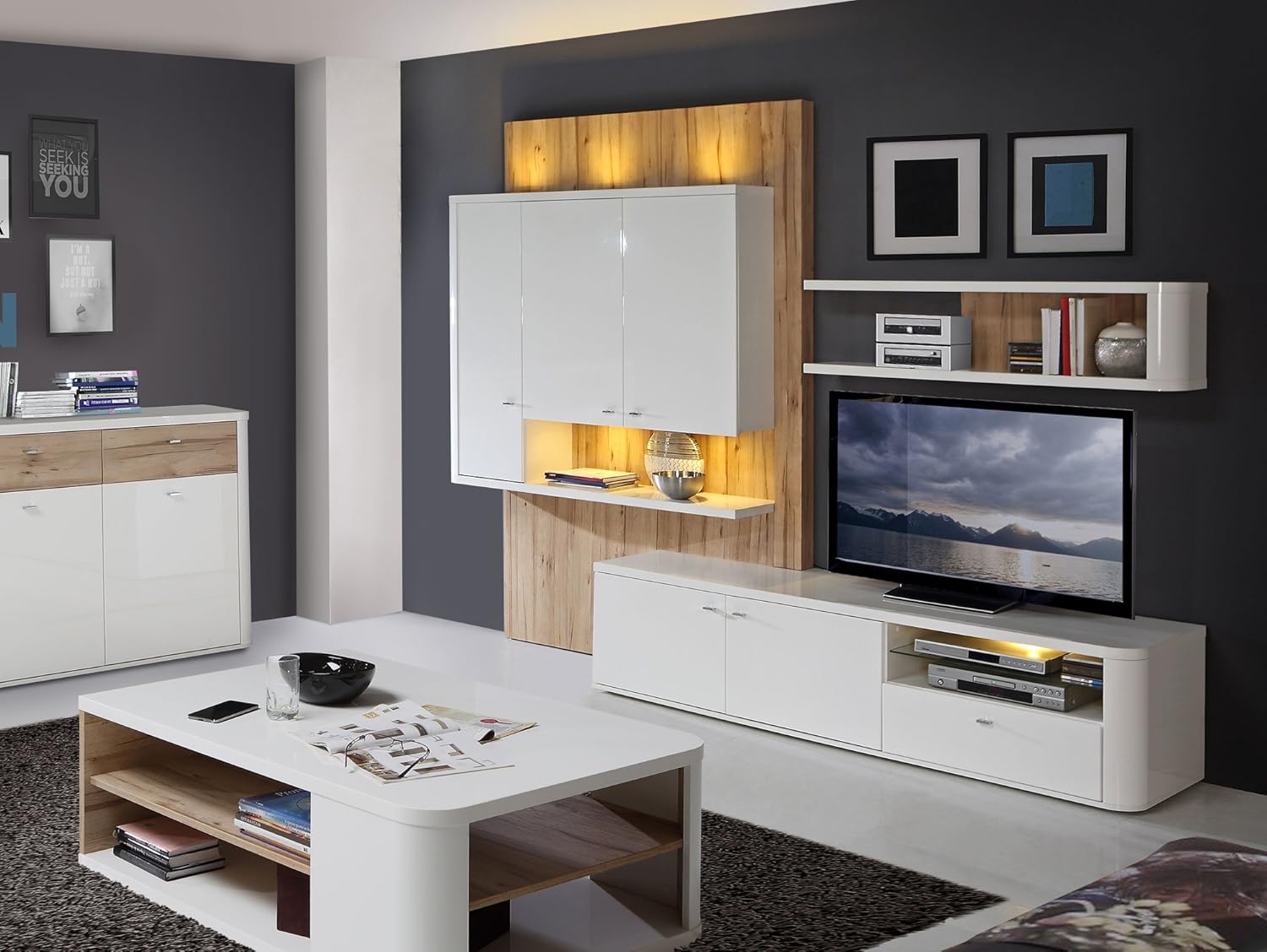 Martina Wohnwand Weiss Eiche Jetzt Kaufen