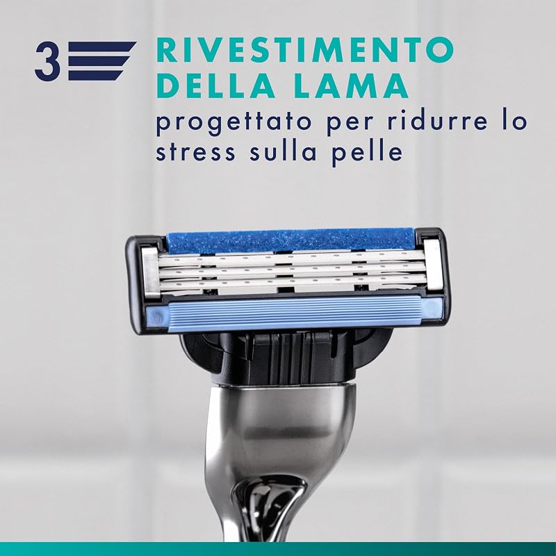 Lamette Mach 3, 15 Cartucce per Rasoio Barba Uomo, Multicolore