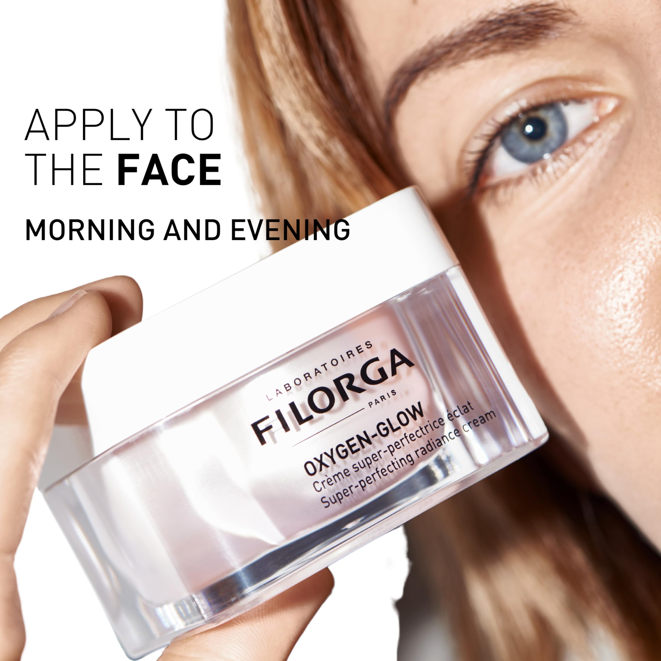 Filorga Oxygen-Glow Super-Perfecting Radiance Daily Skin Cream, Hydrating Treatment with a Moisturizing Boost of Hyaluronic Acid and Detoxifying Enzymes for a Flawless, Wrinkle Free Face, 1.69 fl. oz.