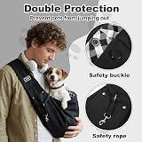 Zuimei Puppy Sling Carrier Black Hand-Free Front Pet Carrier Bag for Small Dogs view 5