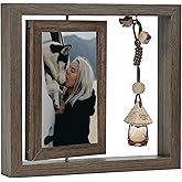 HiPeep Pet Memorial Photo Frame 4x6, Loss of Cat Dog Sympathy Gifts for Friend Condolence Keepsake with Pet Hair/Ashes Remembrance Glass Bottle & Gift Box