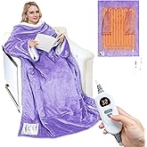 Catalonia Heated Blanket with Sleeves, Electric Snuggly Blanket for Women Men, Wearable Wired Heating Throw Blanket,Cold Gift